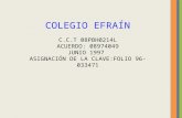 COLEGIO EFRAÍN C.C.T 08PBH0214L ACUERDO: 08974049 JUNIO 1997 ASIGNACIÓN DE LA CLAVE:FOLIO 96-033471.