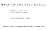 Seminario de Modelación Matemática y Computacional Modelos Macrohíbridos Mixtos de Flujo en Medios Porosos Norberto C. Vera Guzmán. nrbrt@geofisica.unam.mx.