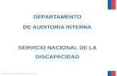 DEPARTAMENTO DE AUDITORIA INTERNA SERVICIO NACIONAL DE LA DISCAPACIDAD Gobierno de Chile | Ministerio Desarrollo Social 1.