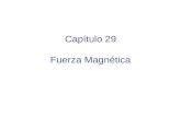 Capítulo 29 Fuerza Magnética. Fuerza Magnética Intimamente Relacionada a la Fuerza Eléctrica Usaremos Concepto de Campo (Magnético) Empezaremos con la.