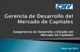 Subgerencia de Desarrollo y Estudio del Mercado de Capitales Mayo del 2014.