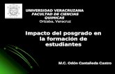 Impacto del posgrado en la formación de estudiantes UNIVERSIDAD VERACRUZANA FACULTAD DE CIENCIAS QUIMICAS Orizaba, Veracruz M.C. Odón Castañeda Castro.