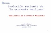 Evolución reciente de la economía mexicana Seminario de Economía Mexicana José Salazar Departamento de Economía Agosto 2013 1.