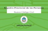 Registro Provincial de las Personas Nuevo Código Civil.