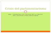 OBJ.: CONOCER LAS CAUSAS DE LA CRISIS DEL SISTEMA PARLAMENTARIO Crisis del parlamentarismo.