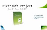 Microsoft Project Clase 2 – Jueves 09/10/2014. Para que se puede utilizar Project? Proyectar tareas en una línea de tiempo Asignar recursos a dichas tareas.