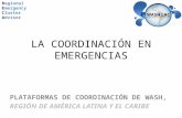 LA COORDINACIÓN EN EMERGENCIAS Regional Emergency Cluster Advisor PLATAFORMAS DE COORDINACIÓN DE WASH, REGIÓN DE AMÉRICA LATINA Y EL CARIBE.