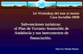 Subvenciones turísticas: el Plan de Turismo Sostenible de Andalucía y sus instrumentos de financiación. Chao Ye y Yolanda Romero 1er Workshop del mar al.
