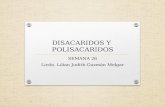 DISACARIDOS Y POLISACARIDOS SEMANA 26 Licda. Lilian Judith Guzmán Melgar.
