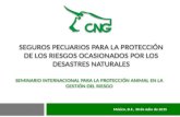 SEGUROS PECUARIOS PARA LA PROTECCIÓN DE LOS RIESGOS OCASIONADOS POR LOS DESASTRES NATURALES México, D.F., 30 de Julio de 2015 SEMINARIO INTERNACIONAL PARA.