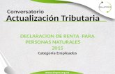DECLARACION DE RENTA PARA PERSONAS NATURALES 2015 Conversatorio Actualización Tributaria Categoría Empleados.