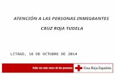 ATENCIÓN A LAS PERSONAS INMIGRANTES CRUZ ROJA TUDELA LITAGO, 18 DE OCTUBRE DE 2014.