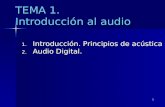 1 TEMA 1. Introducción al audio 1.Introducción. Principios de acústica 2.Audio Digital.