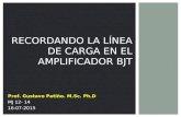 RECORDANDO LA LÍNEA DE CARGA EN EL AMPLIFICADOR BJT Prof. Gustavo Patiño. M.Sc. Ph.D MJ 12- 14 16-07-2015.