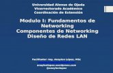 Modulo I: Fundamentos de Networking Componentes de Networking Diseño de Redes LAN Facilitador: Ing. Anaylen López, MSc anaylenlopez@hotmail.com anaylenlopez.wordpress.com.