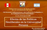 FEDERACION NACIONAL DE TRABAJADORES DE LAS UNIVERSIDADES DEL PERU “III Encuentro Latinoamericano y del Caribe de los Trabajadores y las Trabajadoras de.
