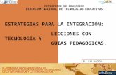 MINISTERIO DE EDUCACIÓN DIRECCIÓN NACIONAL DE TECNOLOGÍAS EDUCATIVAS ESTRATEGIAS PARA LA INTEGRACIÓN: LECCIONES CON TECNOLOGÍA Y GUÍAS PEDAGÓGICAS. EL.