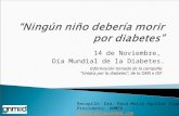 14 de Noviembre, Día Mundial de la Diabetes. Información tomada de la campaña “Unidos por la diabetes”, de la OMS e IDF Recopiló: Dra. Rosa María Aguilar.