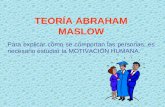 TEORÍA ABRAHAM MASLOW Para explicar cómo se comportan las personas, es necesario estudiar la MOTIVACIÓN HUMANA.