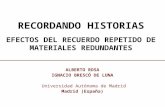RECORDANDO HISTORIAS EFECTOS DEL RECUERDO REPETIDO DE MATERIALES REDUNDANTES ALBERTO ROSA IGNACIO BRESCÓ DE LUNA Universidad Autónoma de Madrid Madrid.