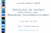 Jornada Debate ADERE Suministro de energía eléctrica con Medidores Autoadministrados 20 de agosto de 2015 Ing. Claudio Damiano cdamiano@enre.gov.ar.
