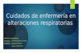 Cuidados de enfermería en alteraciones respiratorias SECCION 1 VESPERTINO DOCENTE GLORYSSABETH CUARTAS NOMBRES ABRAHAM BRAVO CAMILA RIQUELME.