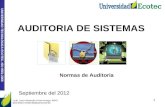 UNIVERSIDAD TECNOLÓGICA ECOTEC. ISO 9001:2008 1 Lcda. Laura Alexandra Ureta Arreaga, MSIG. DOCENTE UNIVERSIDAD ECOTEC Septiembre del 2012 Normas de Auditoria.