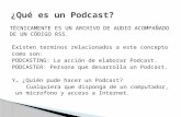 Existen terminos relacionados a este concepto como son: PODCASTING: La acción de elaborar Podcast. PODCASTER: Persona que desarrolla un Podcast. Y… ¿Quién.
