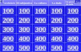 100 Un poco de todo La dudaEl subjuntivoLa cultura El vocabulario 100 200 300 400 500 200 300 400 500 Alex.