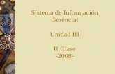 Sistema de Información Gerencial Unidad III II Clase -2008-