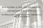 Régimen de Sumarios Administrativos del Tribunal Superior de Justicia de Córdoba RÉGIMEN DE SUMARIOS ADMINISTRATIVOS Tribunal Superior de Justicia de Córdoba.