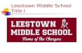Leestown Middle School Title I. ¿Qué es Title1? Es una fórmula federal de beca. Es la beca federal más grande que recibe Fayette County Public Schools.