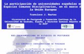 1 La participación de universidades españolas en Espacios Comunes Disciplinarios, en el marco de la Unión Europea Francisco J. Martos Vicerrector de Postgrado.