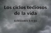 Los ciclos tediosos de la vida Eclesiastés 1:4-11.