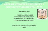 AREA DE CIENCIAS NATURALES Y EDUCACION AMBIENTAL 2015 Presentado por: RUBEN DARIO OROZCO IVONE KATHERINE CESPEDES VICTOR HUGO OCAMPO TIQUE CARLOS ANDRES.