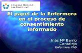 El papel de la Enfermera en el proceso de consentimiento informado Inés Mª Barrio Cantalejo Enfermera, PhD.