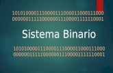 Sistema Binario 1010100001110000111000011000111000 0000001111100000011100001111110001.