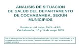 ANALISIS DE SITUACION DE SALUD DEL DEPARTAMENTO DE COCHABAMBA, SEGÚN MUNICIPIOS Producto del taller SNIS - ASIS Cochabamba, 13 y 14 de mayo 2003 Con la.