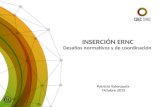 INSERCIÓN ERNC Desafíos normativos y de coordinación Patricio Valenzuela Octubre 2015.