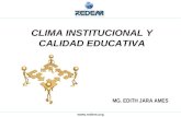 MG. EDITH JARA AMES CLIMA INSTITUCIONAL Y CALIDAD EDUCATIVA