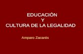 EDUCACIÓN Y CULTURA DE LA LEGALIDAD Amparo Zacarés.