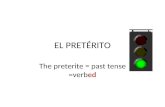 EL PRETÉRITO The preterite = past tense =verbed. GREEN LIGHTS= regular verbs -AR VERBS ( These verbs NEVER stem change in the preterito) Yo -éNosotros
