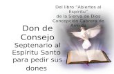 Don de Consejo Septenario al Espíritu Santo para pedir sus dones Del libro “Abiertos al Espíritu” de la Sierva de Dios Concepción Cabrera de Armida.
