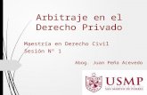 Maestría en Derecho Civil Sesión Nº 1 Arbitraje en el Derecho Privado Abog. Juan Peña Acevedo.