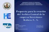 Propuesta para la creación del Archivo Central de la empresa Inversiones Kaluca, C. A.