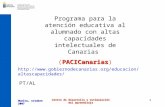 Programa para la atención educativa al alumnado con altas capacidades intelectuales de Canarias