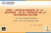 PERÚ: FORTALECIMIENTO DE LA  RECTORÍA  EN EL CONTEXTO DE LA DESCENTRALIZACIÓN