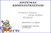 SISTEMAS ADMINISTRATIVOS Profesor Titular:                      Jorge Rubén Vázquez.