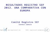 RESULTADOS REGISTRO SEF 2012. UNA COMPARATIVA CON EUROPA