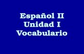 Español II Unidad I Vocabulario